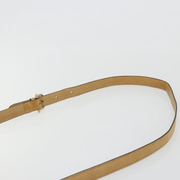 CELINE C Sulky Shoulder Bag Coated Canvas Beige Gold Auth ti3958