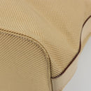 CELINE Tote Bag Canvas Beige Gold CC Auth ti3959-12