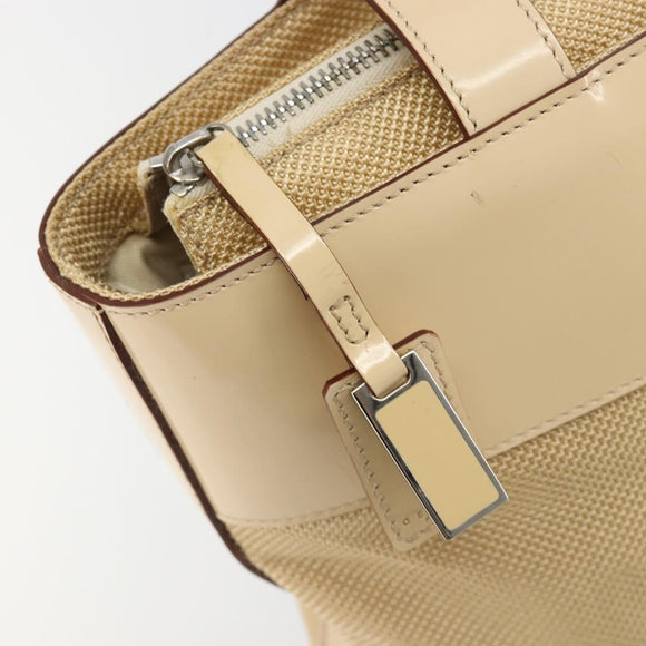 CELINE Tote Bag Canvas Beige Gold CC Auth ti3959