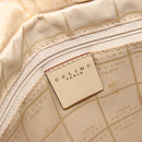 CELINE Tote Bag Canvas Beige Gold CC Auth ti3959-17