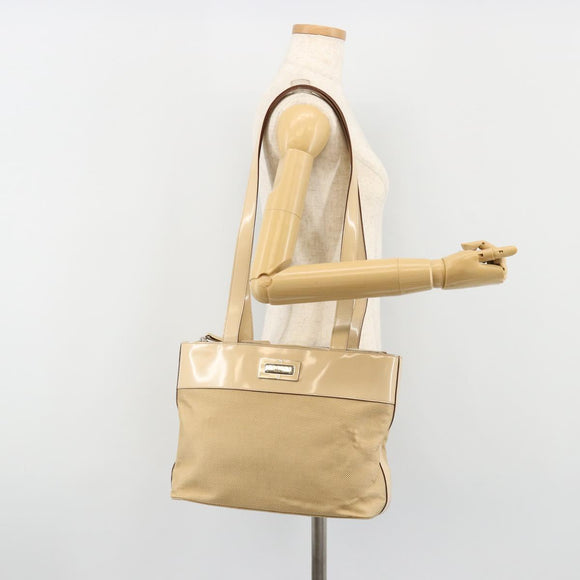 CELINE Tote Bag Canvas Beige Gold CC Auth ti3959