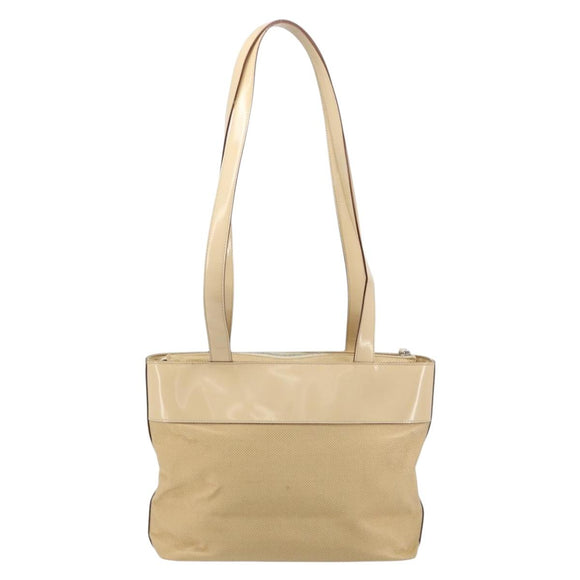 CELINE Tote Bag Canvas Beige Gold CC Auth ti3959