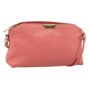 BURBERRY Shoulder Bag Leather Pink Gold Auth ti3960-1