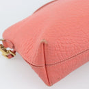 BURBERRY Shoulder Bag Leather Pink Gold Auth ti3960-17
