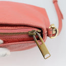 BURBERRY Shoulder Bag Leather Pink Gold Auth ti3960-10