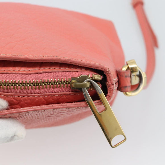 BURBERRY Shoulder Bag Leather Pink Gold Auth ti3960