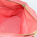 BURBERRY Shoulder Bag Leather Pink Gold Auth ti3960-18
