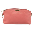 BURBERRY Shoulder Bag Leather Pink Gold Auth ti3960-13