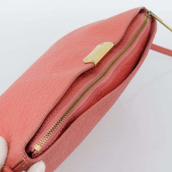 BURBERRY Shoulder Bag Leather Pink Gold Auth ti3960