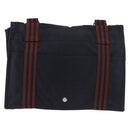 HERMES Fourre Tout Bassas MM Shoulder Bag Cotton Navy Silver Auth ti3961-13