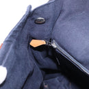 HERMES Fourre Tout Bassas MM Shoulder Bag Cotton Navy Silver Auth ti3961-21