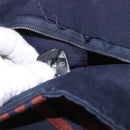 HERMES Fourre Tout Bassas MM Shoulder Bag Cotton Navy Silver Auth ti3961-12