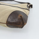 GUCCI Web Sherry Line Shoulder Bag Canvas Beige Silver 114879 Auth ti3962-16
