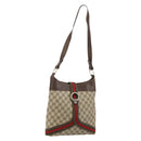 GUCCI GG Supreme Web Sherry Line Shoulder Bag PVC Beige Gold Auth ti3963-1