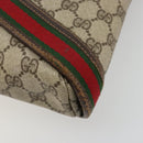 GUCCI GG Supreme Web Sherry Line Shoulder Bag PVC Beige Gold Auth ti3963-10