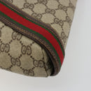 GUCCI GG Supreme Web Sherry Line Shoulder Bag PVC Beige Gold Auth ti3963-12