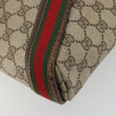 GUCCI GG Supreme Web Sherry Line Shoulder Bag PVC Beige Gold Auth ti3963-13