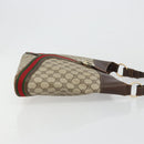 GUCCI GG Supreme Web Sherry Line Shoulder Bag PVC Beige Gold Auth ti3963-4
