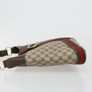 GUCCI GG Supreme Web Sherry Line Shoulder Bag PVC Beige Gold Auth ti3963-5