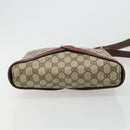 GUCCI GG Supreme Web Sherry Line Shoulder Bag PVC Beige Gold Auth ti3963-9