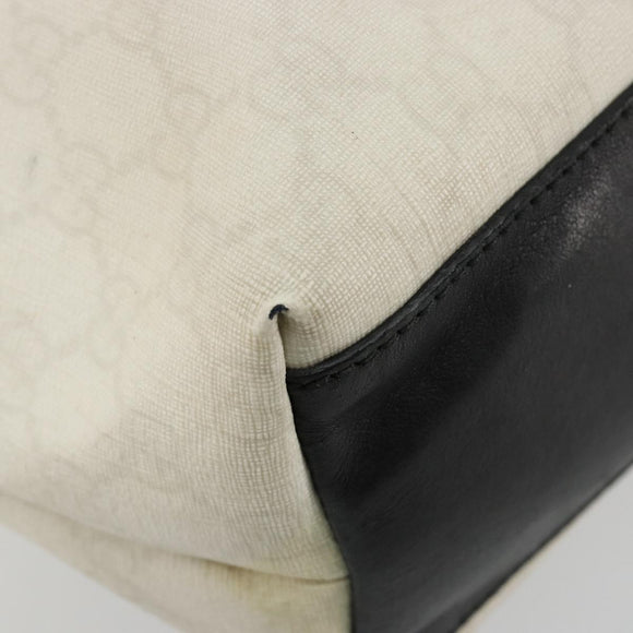 GUCCI GG Supreme Sherry Line Tote Bag PVC White 257245 Auth ti3964
