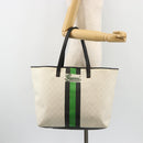 GUCCI GG Supreme Sherry Line Tote Bag PVC White 257245 Auth ti3964-25
