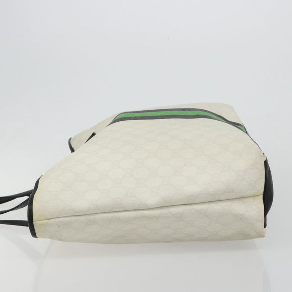 GUCCI GG Supreme Sherry Line Tote Bag PVC White 257245 Auth ti3964
