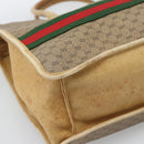 GUCCI Micro GG Supreme WebSherry Line Horsebit Bag PVC Beige Auth ti3965-14