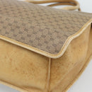GUCCI Micro GG Supreme WebSherry Line Horsebit Bag PVC Beige Auth ti3965-15