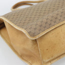 GUCCI Micro GG Supreme WebSherry Line Horsebit Bag PVC Beige Auth ti3965-16