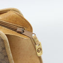 GUCCI Micro GG Supreme WebSherry Line Horsebit Bag PVC Beige Auth ti3965-17