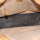 GUCCI Micro GG Supreme WebSherry Line Horsebit Bag PVC Beige Auth ti3965-11