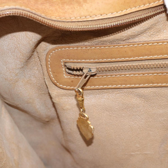 GUCCI Micro GG Supreme WebSherry Line Horsebit Bag PVC Beige Auth ti3965