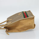 GUCCI Micro GG Supreme WebSherry Line Horsebit Bag PVC Beige Auth ti3965-3