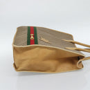 GUCCI Micro GG Supreme WebSherry Line Horsebit Bag PVC Beige Auth ti3965-4
