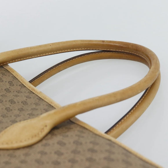 GUCCI Micro GG Supreme WebSherry Line Horsebit Bag PVC Beige Auth ti3965