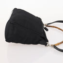 GUCCI Bamboo Shoulder Bag Leather Nylon 2way 2 Set Black Auth ti3966-12