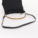 GUCCI Bamboo Shoulder Bag Leather Nylon 2way 2 Set Black Auth ti3966-13