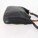 GUCCI Bamboo Shoulder Bag Leather Nylon 2way 2 Set Black Auth ti3966-4