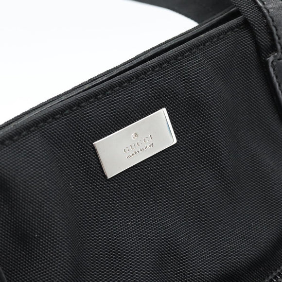 GUCCI Tote Bag Canvas Black Silver 002 1075 Auth ti3969
