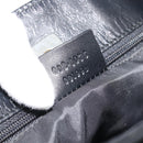 GUCCI Tote Bag Canvas Black Silver 002 1075 Auth ti3969-12