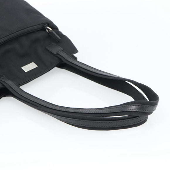 GUCCI Tote Bag Canvas Black Silver 002 1075 Auth ti3969