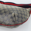 GUCCI GG Crystal Sherry Line Bag Coated Canvas Navy Gold 181092 Auth ti3970-9