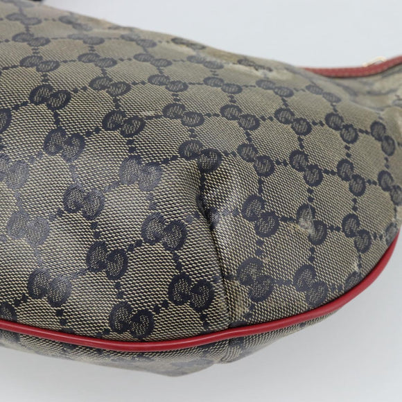 GUCCI GG Crystal Sherry Line Bag Coated Canvas Navy Gold 181092 Auth ti3970