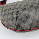 GUCCI GG Crystal Sherry Line Bag Coated Canvas Navy Gold 181092 Auth ti3970-16