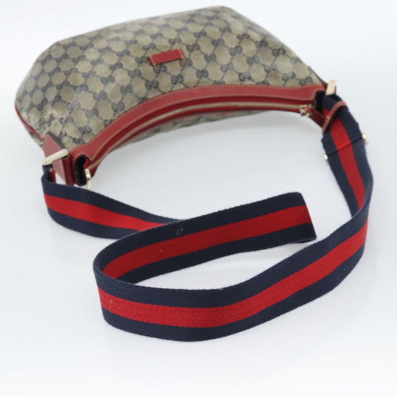 GUCCI GG Crystal Sherry Line Bag Coated Canvas Navy Gold 181092 Auth ti3970