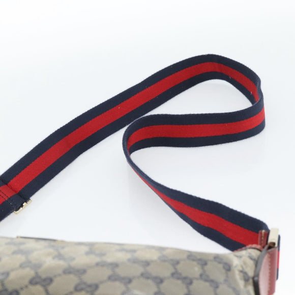 GUCCI GG Crystal Sherry Line Bag Coated Canvas Navy Gold 181092 Auth ti3970