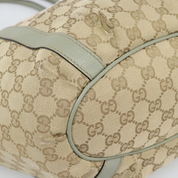 GUCCI GG Canvas Abbey Tote Bag Beige Gold 211982 Auth ti3971