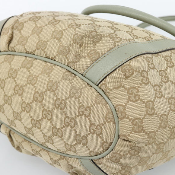 GUCCI GG Canvas Abbey Tote Bag Beige Gold 211982 Auth ti3971