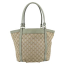GUCCI GG Canvas Abbey Tote Bag Beige Gold 211982 Auth ti3971-3